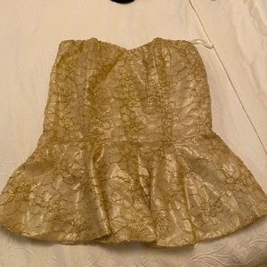 Gold embroidered Peplum Top